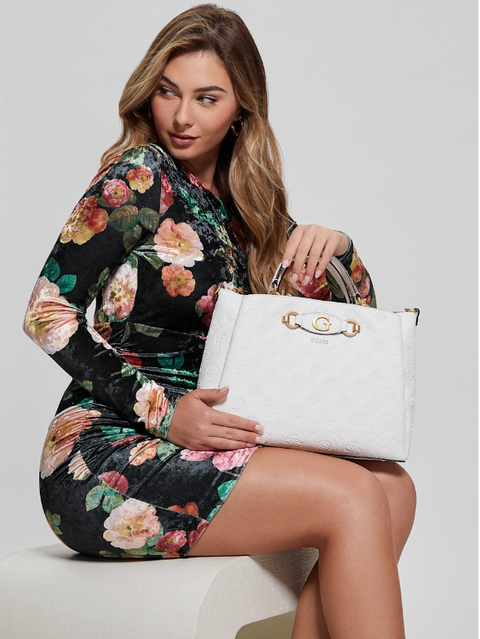 Izzy Peony Girlfriend Satchel - White Color - 5th Ave. Window