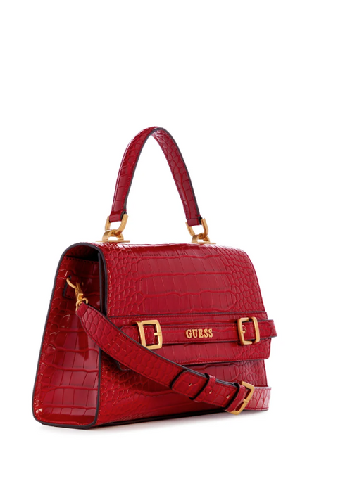 Sestri Crocodile-Embossed Crossbody - Color : Red - 5th Ave. Window