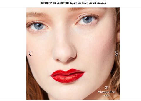 Cream Lip Stain Liquid Lipstick - Color 01 Always Red - matte classic red - 5th Ave. Window