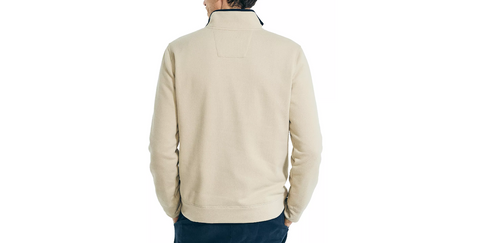 Men's J-Class Classic-Fit Quarter Zip Fleece Sweatshirt. Color : Military Tan / Size : Large - 5th Ave. Window