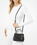 Ava Extra-Small Saffiano Leather Crossbody - Black - 5th Ave. Window