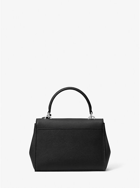 Ava Extra-Small Saffiano Leather Crossbody - Black - 5th Ave. Window