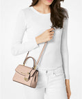 Ava Extra-Small Saffiano Leather Crossbody - Soft Pink - 5th Ave. Window
