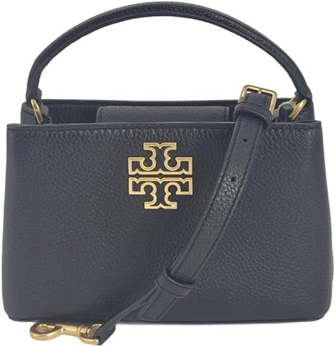 Tory Burch 145357 Britten Black With Gold Hardware Leather Women's Micro Satchel Bag - 5th Ave. Window