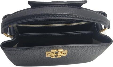 Tory Burch 145357 Britten Black With Gold Hardware Leather Women's Micro Satchel Bag - 5th Ave. Window