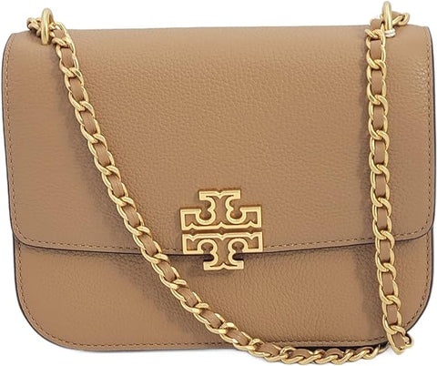 Tory Burch 140987 Britten Tiramisu Tan With Gold Hardware Small Women's Adjustable Shoulder Bag - 5th Ave. Window