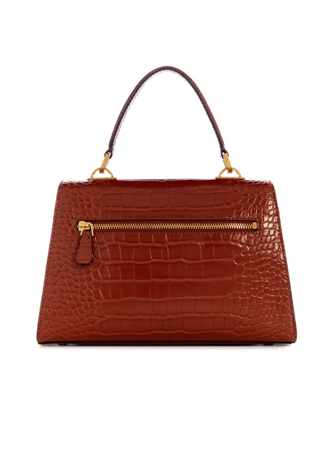 Sestri Crocodile-Embossed Crossbody - Color : Cognac - 5th Ave. Window