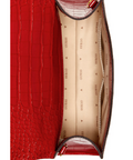 Sestri Crocodile-Embossed Crossbody - Color : Red - 5th Ave. Window