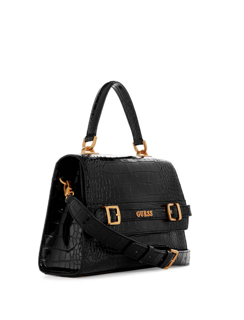 Sestri Crocodile-Embossed Crossbody - Black - 5th Ave. Window