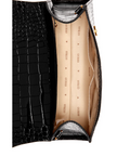 Sestri Crocodile-Embossed Crossbody - Black - 5th Ave. Window