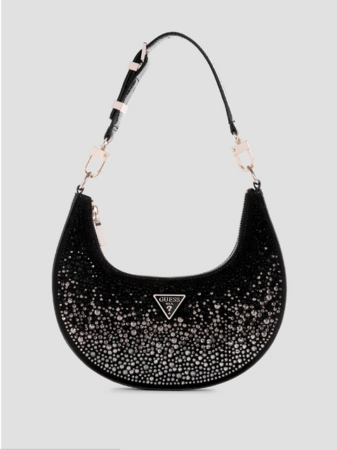 Lua Rhinestone Shoulder Bag - Black Color - 5th Ave. Window