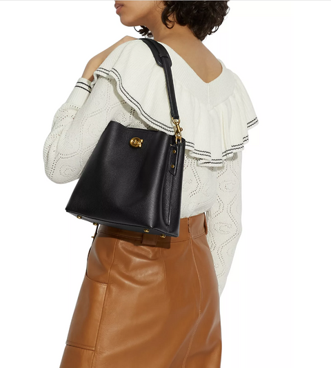 Willow small leather bucket tote Clearance