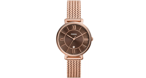 Women's Jacqueline Three-Hand Date Rose Gold-Tone Stainless Steel Mesh Watch 36mm - 5th Ave. Window