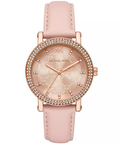 Women's Corey Three-Hand Blush Leather Watch 38mm - 5th Ave. Window
