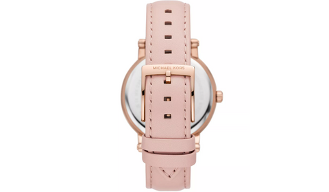 Women's Corey Three-Hand Blush Leather Watch 38mm - 5th Ave. Window