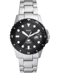 Men's Blue Dive Three-Hand Date Silver-Tone Stainless Steel Watch 42mm - 5th Ave. Window