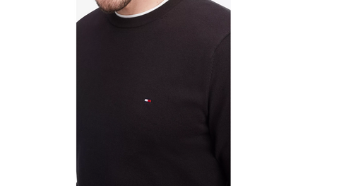 Men's Essential Solid Crew Neck Sweater. Color: Black, Size: L - 5th Ave. Window