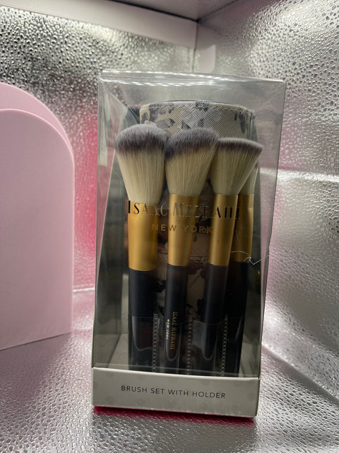 Portable Small Makeup Brush Set, Beige floral - 5th Ave. Window