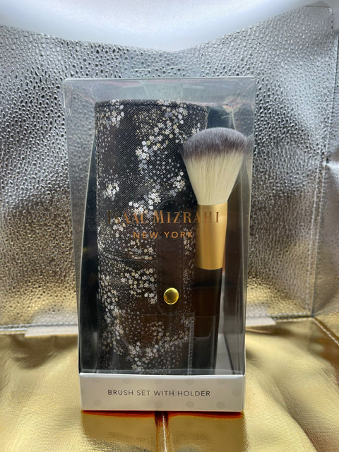 Portable Small Makeup Brush Set, Black floral - 5th Ave. Window