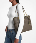 Jet Set Large Logo Shoulder Bag - OLIVE Color - 5th Ave. Window