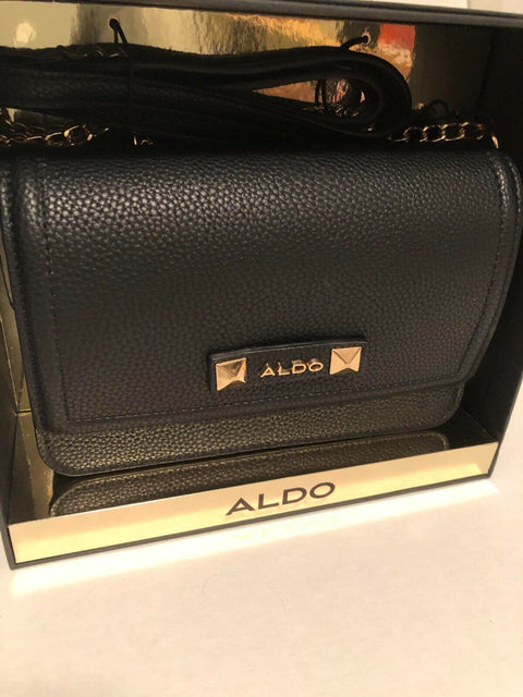 ALDO magnetic clutch black bag with chain in a box - 5th Ave. Window